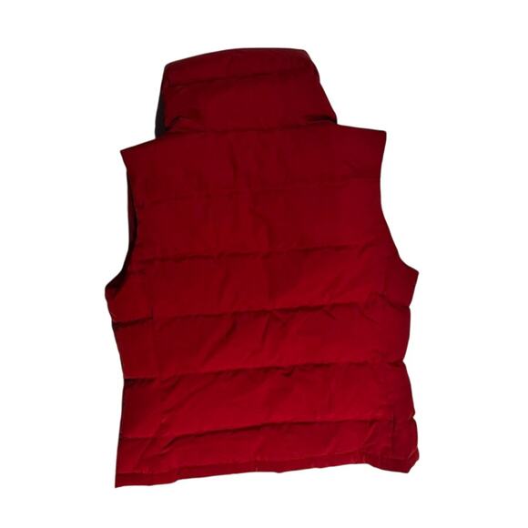 Talbots Red Puffer Vest Women’s Medium Hooded Zip Front Quilted Winter Vest - Picture 3 of 8